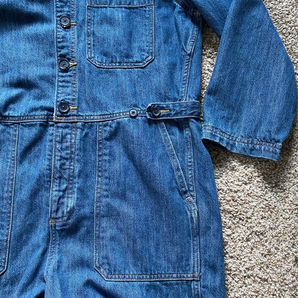 NEW! BANANA REPUBLIC Denim Jumpsuit/Coveralls Sz 8 - Picture 3 of 6